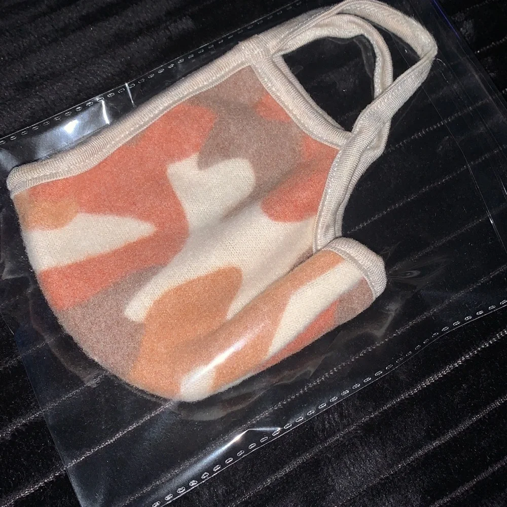 Orange camo face mask